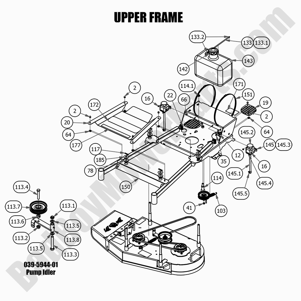 2697 - Bad Boy Mower Parts Lookup > 2021 > Walk Behind > Upper Frame